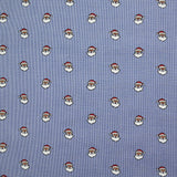 Coton tissé teint imprimé le père Noël fond blanc et bleu