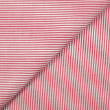 Coton tissé-teint rayé rouge 2mm fond blanc