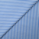 Coton tissé-teint Rudy rayé 3 mm blanc fond bleu ciel