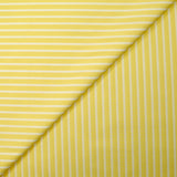 Coton tissé-teint Rudy rayé 3 mm blanc fond jaune beurre