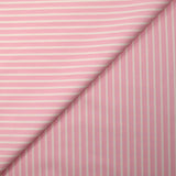 Coton tissé-teint Rudy rayé 3 mm blanc fond rose layette
