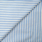 Coton tissé-teint Rudy rayé 3 mm bleu ciel fond blanc