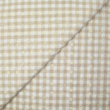 Coton Vichy brodé Flore beige