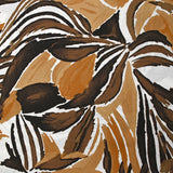 Crêpe viscose imprimé jungle marron fond blanc
