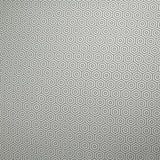 Crêpe viscose imprimé labyrinthe hexagonal gris et blanc