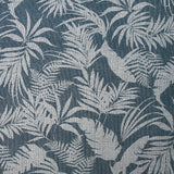 Crêpe viscose imprimé pointillisme feuillage bleu denim