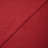Crêpe viscose Lily brodé feuillage brique