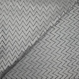 Dentelle polyester chevron gris fond argent