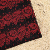 Dentelle polyester fine bicolore rouge et noire