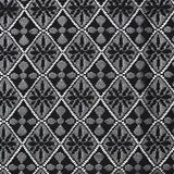 Dentelle polyester losanges et fleurs noir