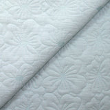 Double gaze matelassée fleurs bleu layette