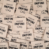 Étiquettes tissées  "Amour infini" x 5