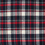Flanelle de coton à carreaux Gabriel trait rouge fond marine