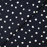 Gabardine 100% coton imprimée pois graphique fond bleu marine