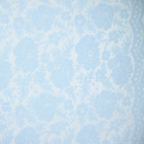 Guipure fine motif champêtre fond bleu maya