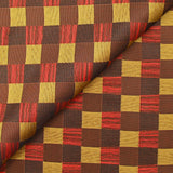 Jacquard polyester doré et marron