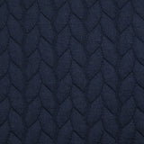 Jersey matelassé tresses fond bleu marine