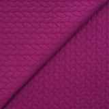 Jersey matelassé tresses fond magenta