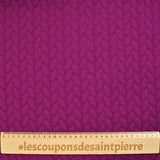 Jersey matelassé tresses fond magenta