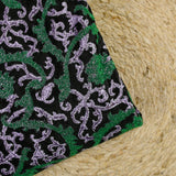 Maille lurex Versailles vert fond noir