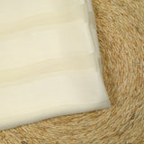 Mousseline crinkle 100% soie bande satin blanc cassé