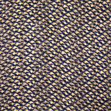 Mousseline imprimée bande satin oeil rose fond marine