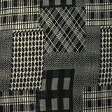 Mousseline imprimée motif en mosaïque noir et écru