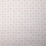 Piqué de coton imprimé brindille dans le vent vieux rose fond blanc