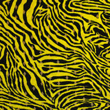 Plissé polyester imprimé écorce et losange doré fond jaune