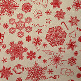 Polycoton imprimé la magie de Noël fond beige