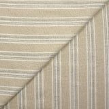 Polyester et lin à rayures lurex argent Margot fond naturel
