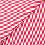 Polyester rayé 2mm rouge fond blanc