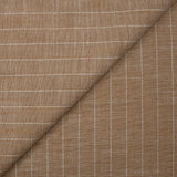 Polyviscose et lin rayé Maud fond marron biscuit