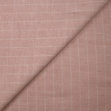 Polyviscose et lin rayé Maud fond rose poudré