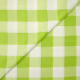 polyviscose tissée-teinte vichy 30 mm blanc et vert pomme