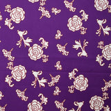 Popeline de coton imprimée ornemental marron fond violet