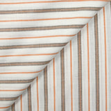 Coton tissé-teint rayée camel fond blanc