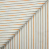 Popeline de coton tissée-teinte rayée orange fond blanc