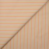 Popeline de coton tissée-teinte rayée orange fond pêche