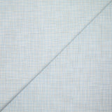 Popeline polycoton à carreaux marron fond bleu ciel