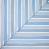 Popeline polycoton jacquard rayure blanche, bleue et noire doupionnée
