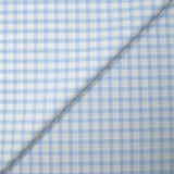 Popeline polycoton tissée-teinte à carreaux Auguste bleu fond blanc