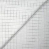 Popeline polycoton tissée-teinte à carreaux Hippolyte gris fond blanc