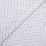 Popeline polycoton tissée-teinte à carreaux isaac gris fond blanc