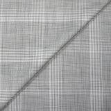 Popeline polycoton tissée-teinte à carreaux Rémi fond gris