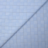 Popeline polycoton tissée-teinte à carreaux Théodore fond bleu