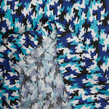 Coton imprimé camouflage bleu