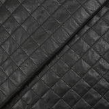 Simili cuir matelassé sur maille de laine mélangée noir
