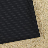 Tissu tailleur flanelle 100% laine Super 120's rayé 1 cm fond bleu nuit