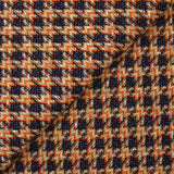 Tweed de laine mélangée à carreaux mauve, orange et beige